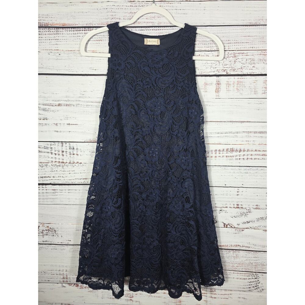 Altar'd State Black Lace Dress Women's Sleeveless Boho Shift Lined Mini Size S